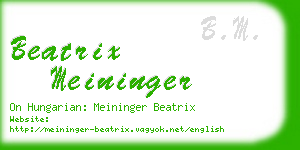 beatrix meininger business card